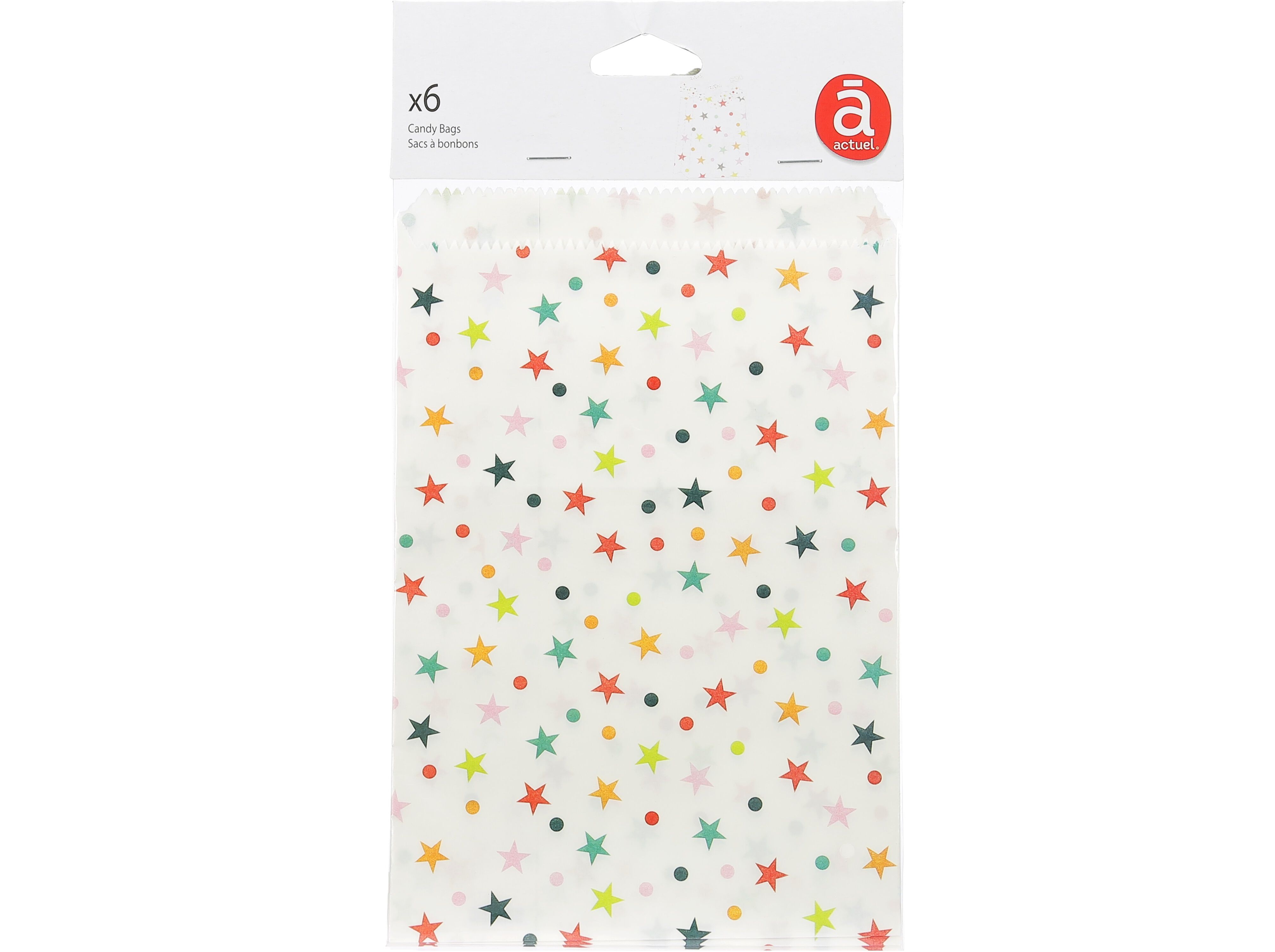 PACK 6 SACOS PARA GULOSEIMAS ACTUEL ESTRELAS 14X20CM