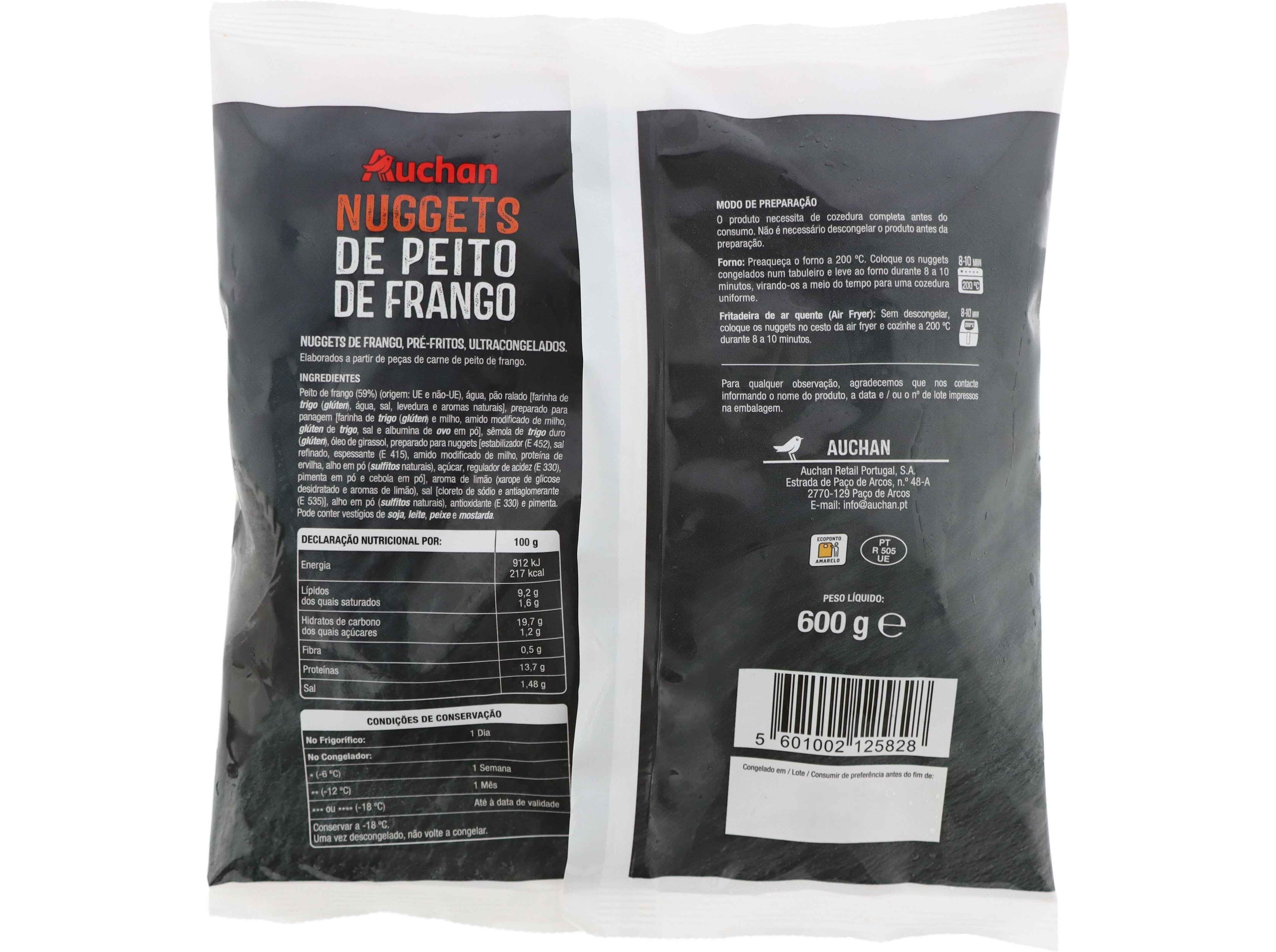 NUGGETS PEITO FRANGO AUCHAN 600G image number 1