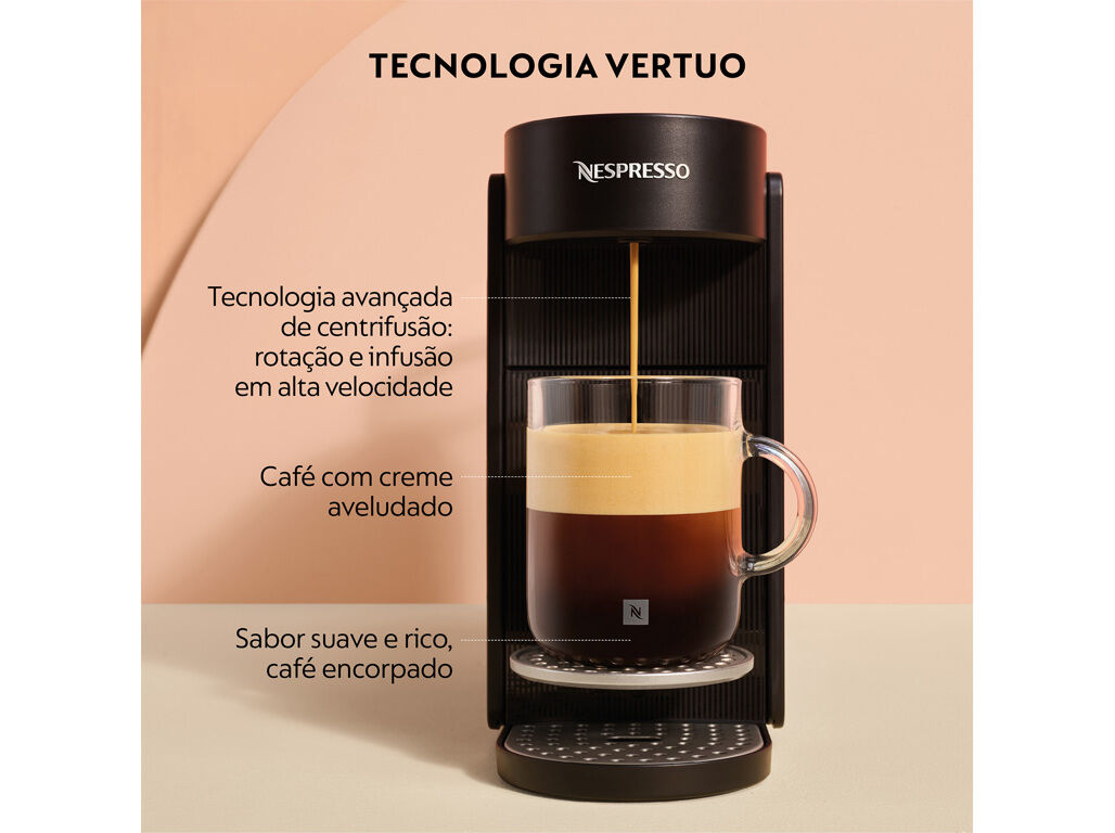 M&Aacute;QUINA CAF&Eacute; NESPRESSO KRUPS XN9408P3 VERTUO UP PRETA image number 1