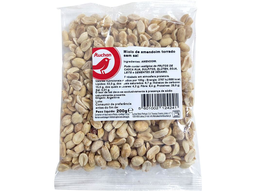 AMENDOIM AUCHAN SEM SAL 200 G image number 0