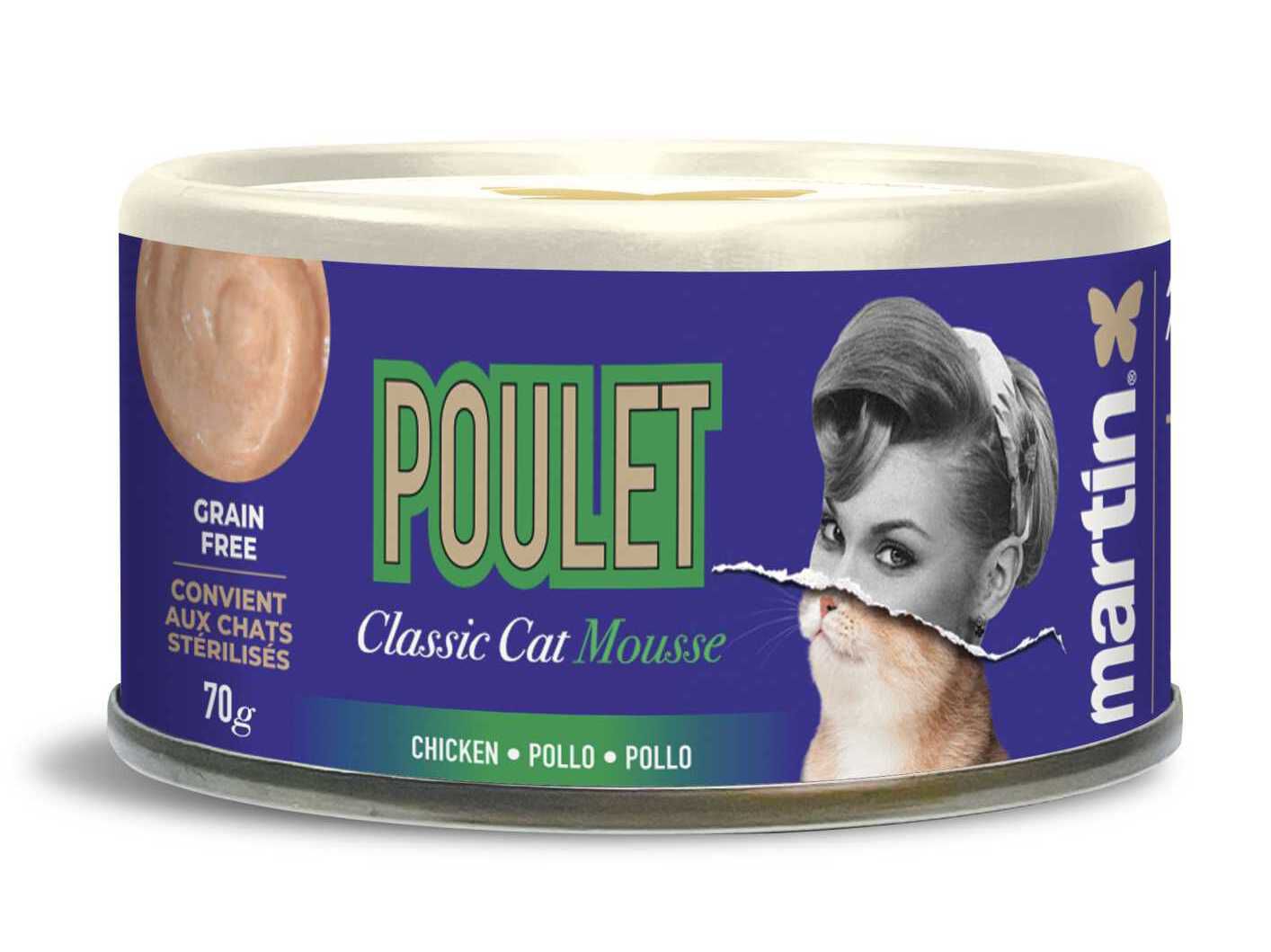 COMIDA H&Uacute;MIDA MARTIN SELLIER GATO MOUSSE FRANGO 70G image number 1