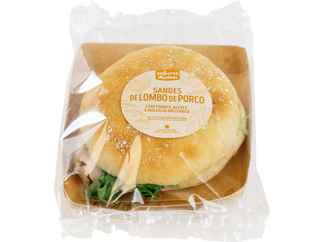 SANDES DE LOMBO COM MOLHO DE MOSTARDA SABORES AUCHAN LOMBO UN