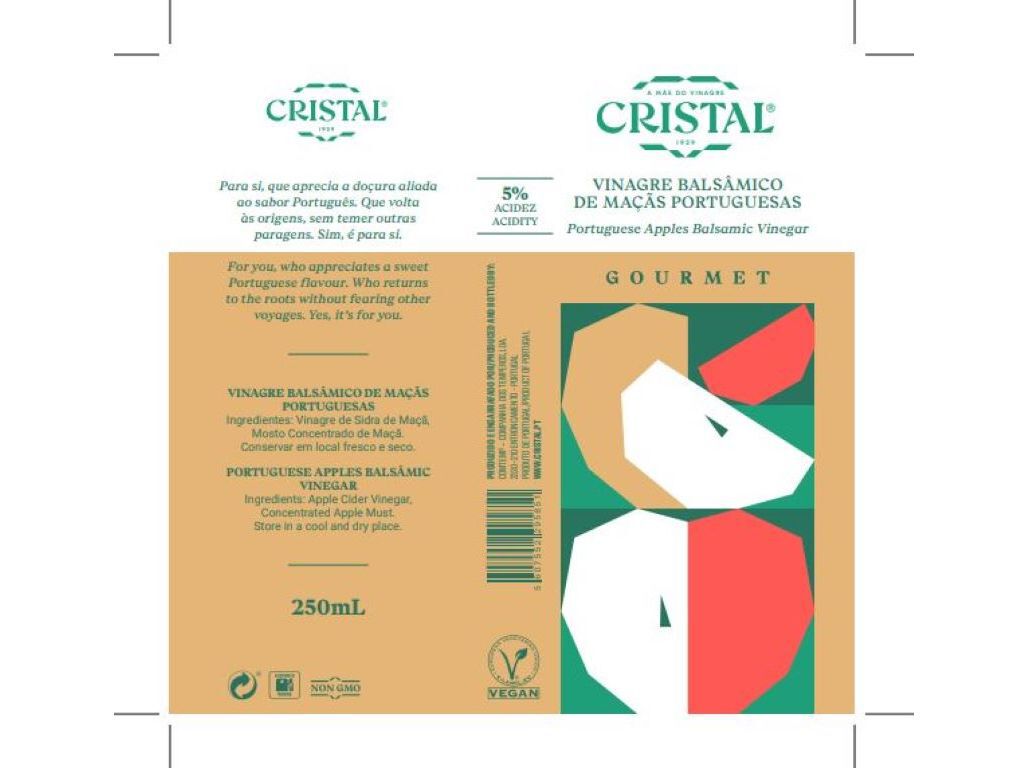 VINAGRE BALS&Acirc;MICO CRISTAL MA&Ccedil;&Atilde;S PORTUGUESAS 250ML image number 1