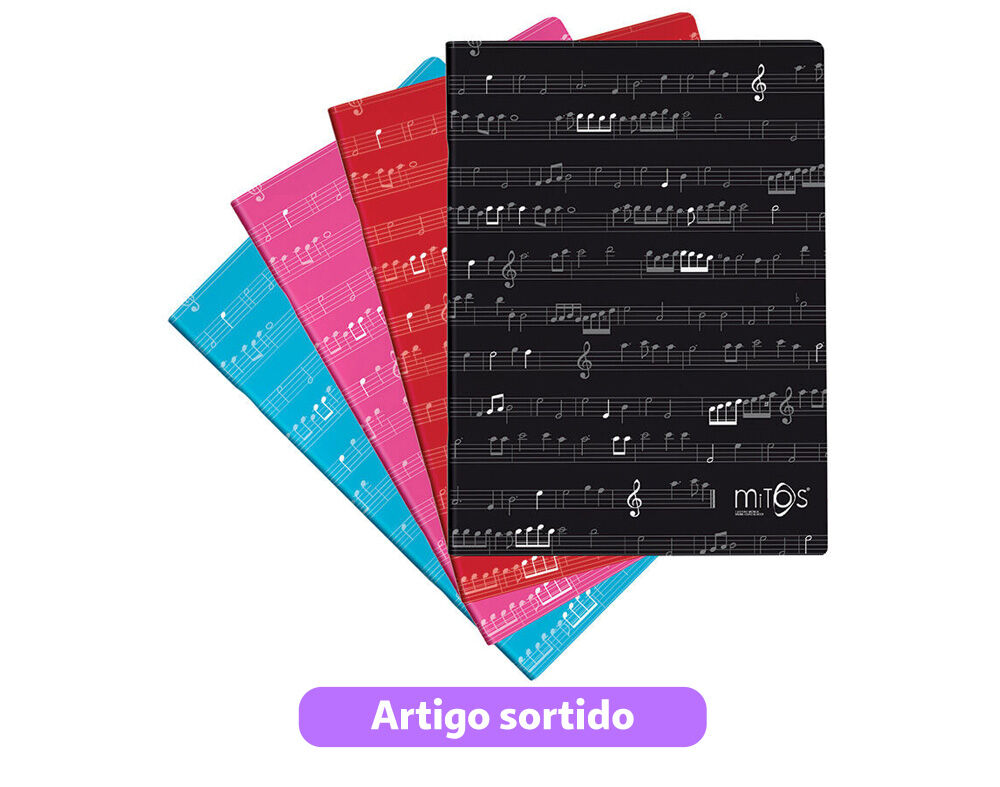 CADERNO AGRAFADO MITOS MUSICA A4 60G 20 FOLHAS CORES SORTIDAS image number 0