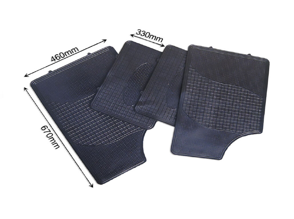 CONJUNTO DE 4 TAPETES BORRACHA REVERS&Iacute;VEIS JFO PRETO 2X(67X46CM) + 2X(46X33CM) image number 1