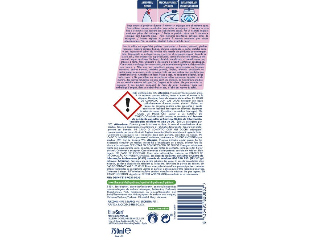 GEL SANIT&Aacute;RIO AMBIPUR PINK HIBISC & ROSE 750ML image number 2