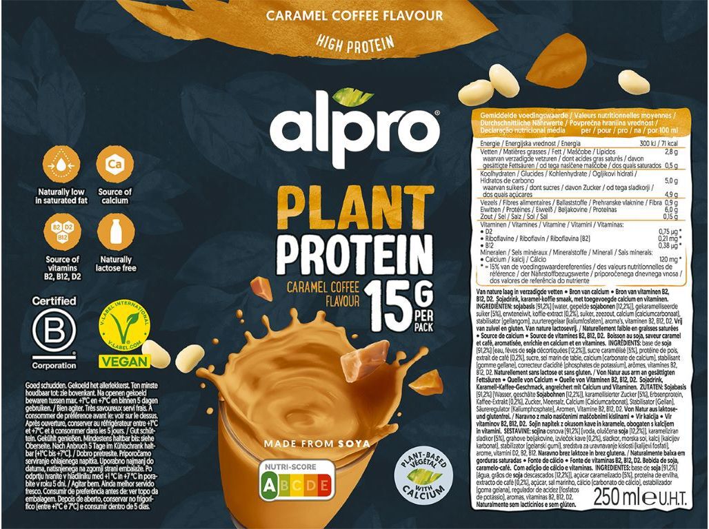 BEBIDA VEGETAL PROTE&Iacute;CA ALPRO CARAMELO/CAF&Eacute; 250ML image number 1