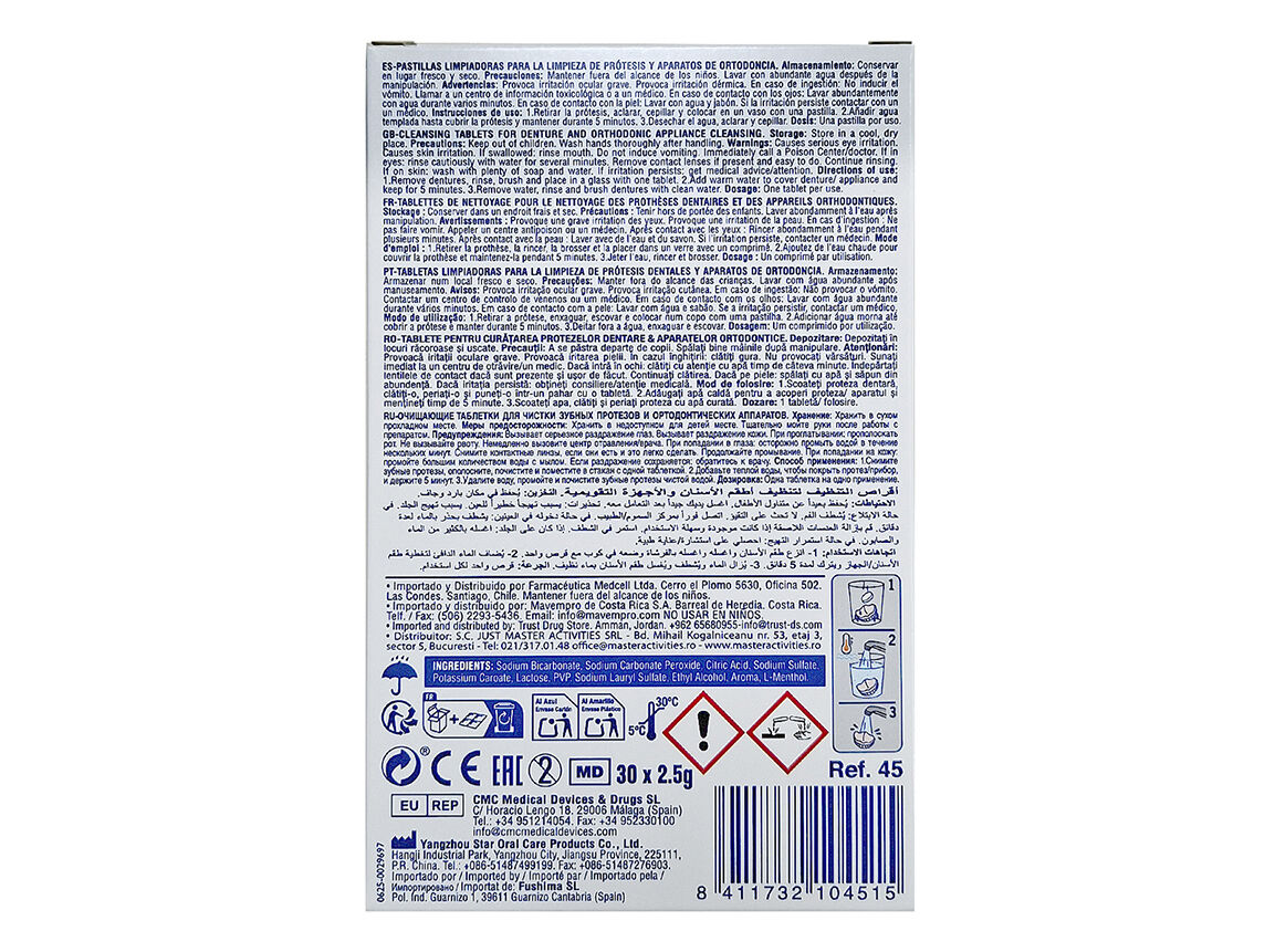 PASTILHAS LIMPEZA PIERROT ORTODONTIAS E PROTESES 30 UN image number 1