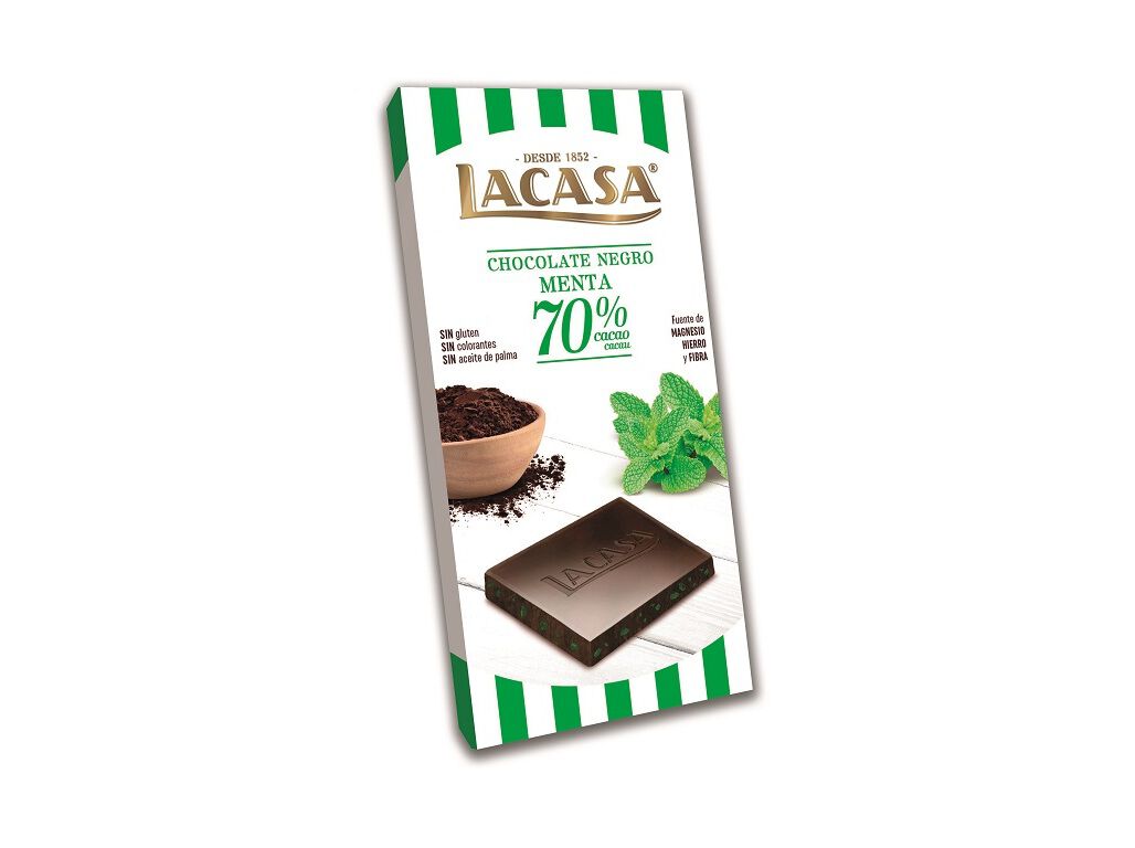 TABLETE LACASA 70%CACAU E MENTA 100G image number 0