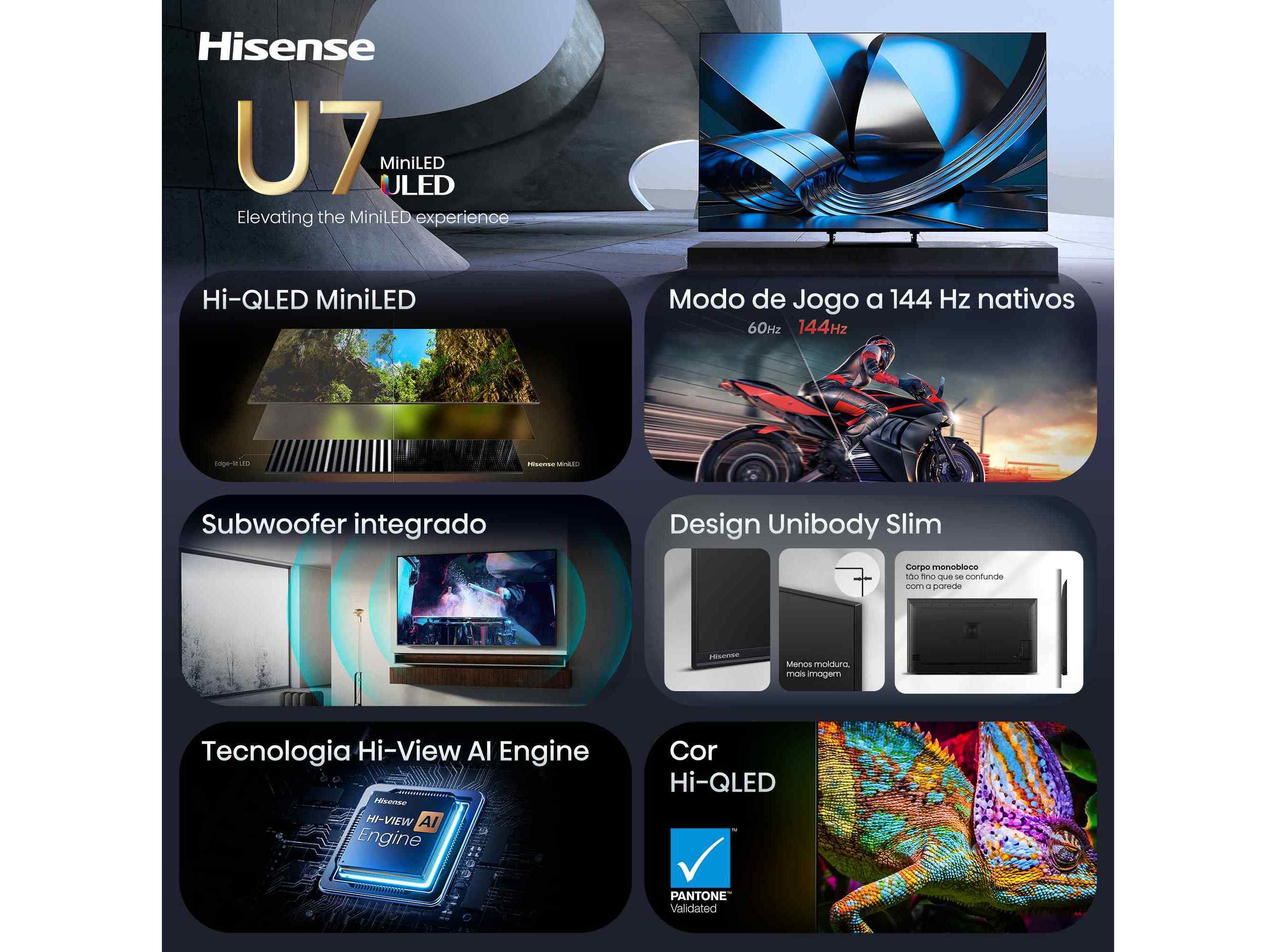TV ULED MINI LED HISENSE 55U7SE (4K SMART TV 55" 126CM) image number 2