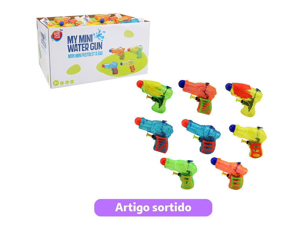 PISTOLA DE &Aacute;GUA ONE TWO FUN 11CM CORES SORTIDAS image number 0