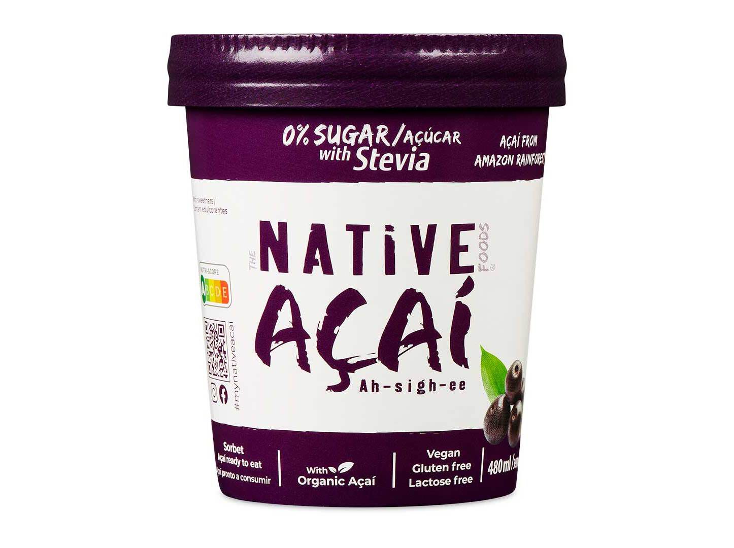POLPA FRUTA NATIVE A&Ccedil;A&Iacute; ZERO A&Ccedil;&Uacute;CAR 480ML