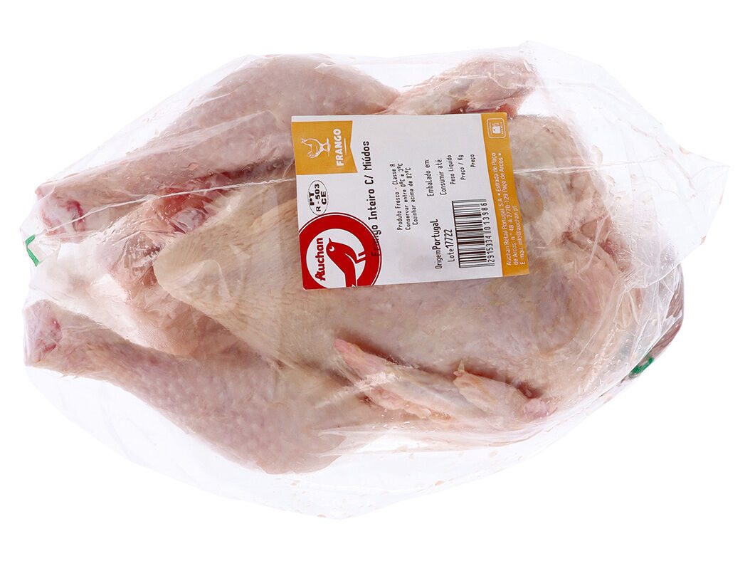 FRANGO INTEIRO COM MI&Uacute;DOS EM SACO AUCHAN KG