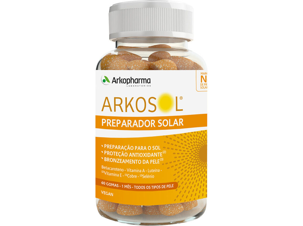 SUPLEMENTO ARKOPHARMA ARKOSOL PREPA SOLAR GOMAS 60UN image number 0
