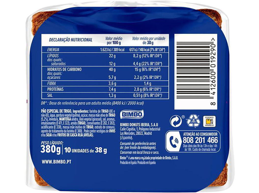 P&Atilde;O DE FORMA BIMBO NYB CROIP&Atilde;O 380G image number 1