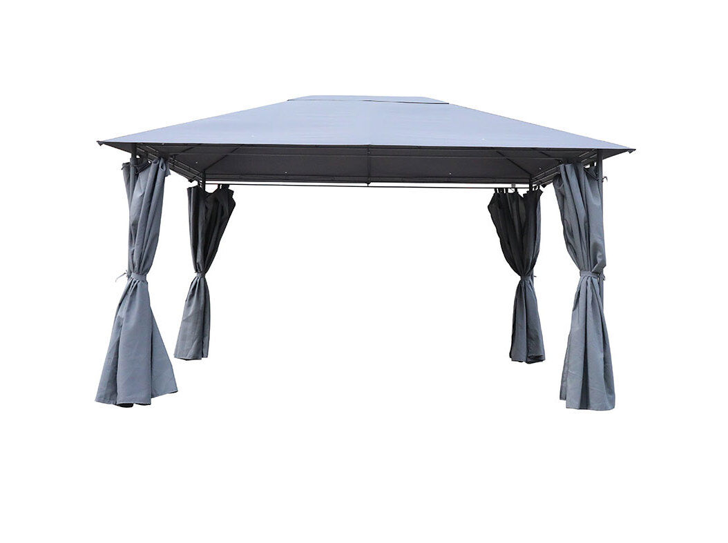 TOLDO COM CORTINAS GARDENSTAR CINZENTO 296X396X265CM