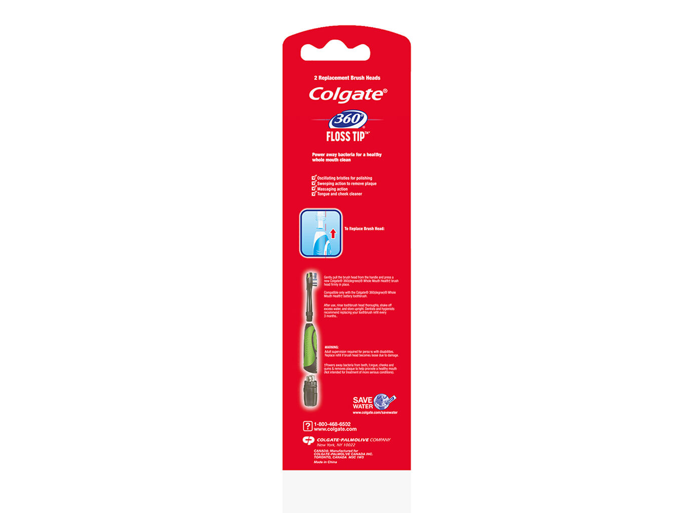 ESCOVA COLGATE DE DENTES RECARGA 360 FLOSS TIP 2UN image number 1