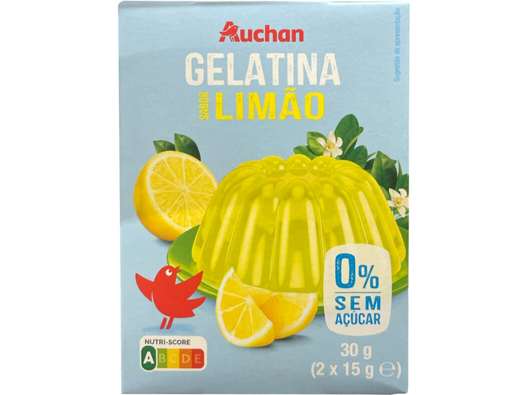 GELATINA AUCHAN SEM A&Ccedil;&Uacute;CAR LIM&Atilde;O 2X15G image number 0