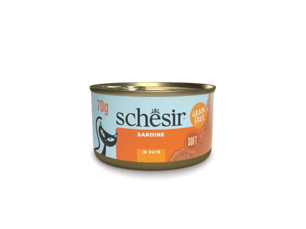 COMIDA H&Uacute;MIDA GATO SCHESIR PAT&Eacute; SARDINHA 70G image number 0