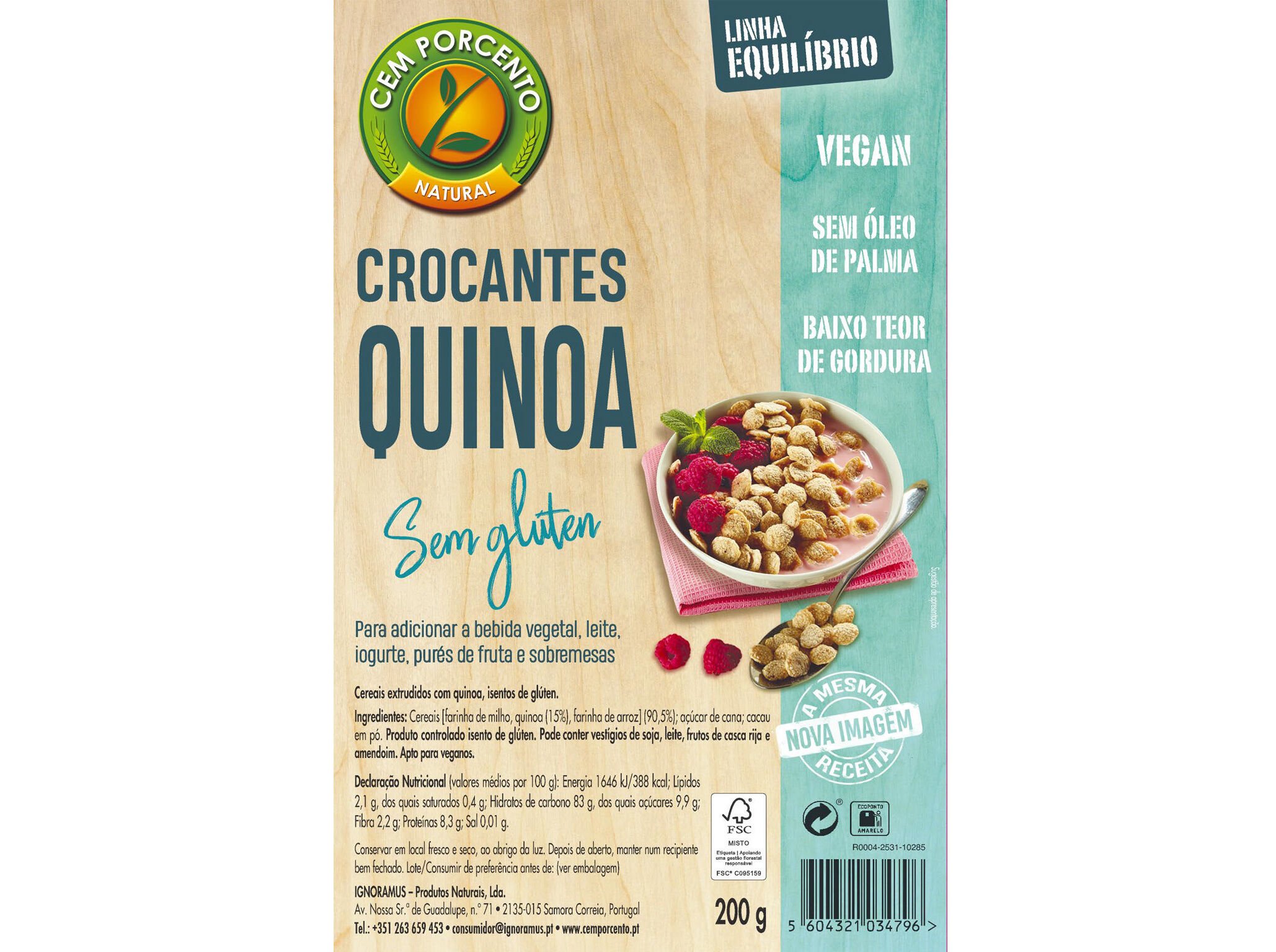 CEREAIS CEM PORCENTO CROCANTE QUINOA 200G image number 1