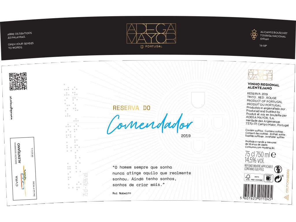 VINHO TINTO COMENDADOR RESERVA ALENTEJO 0.75L image number 1