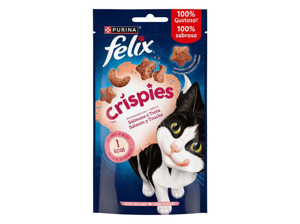 SNACKS PARA GATO FELIX CRISPIES COM SALM&Atilde;O 45G image number 1
