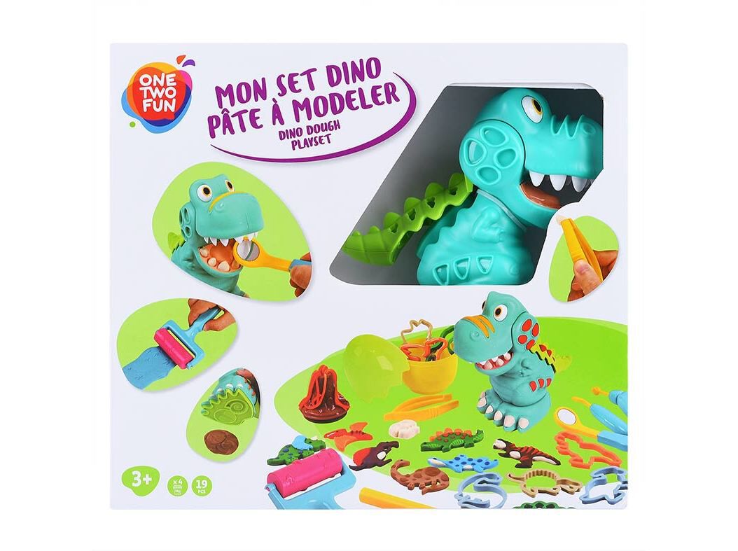 PASTA MOLDAR ONE TWO FUN SET DINOSSAUROS