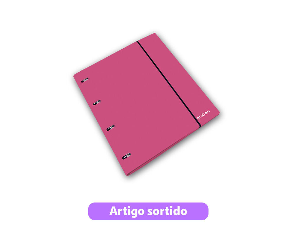 CAPA A4 AMBAR COM 4 ARGOLAS RECARGA E SEPARADORES CORES SORTIDAS image number 4