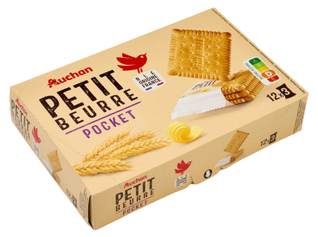 BOLACHA AUCHAN PETIT BEURRE POCKET 300G image number 0