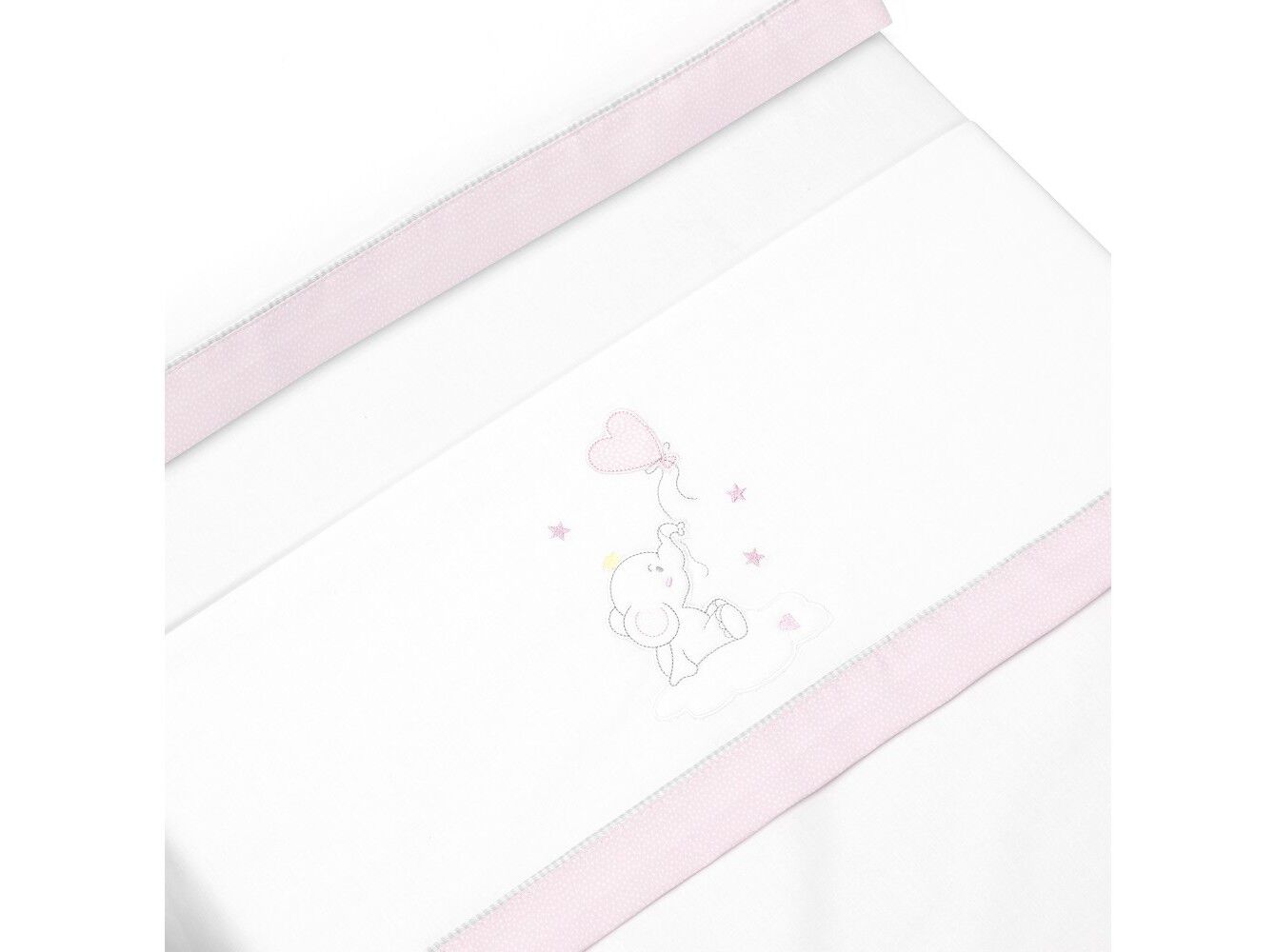 CONJUNTO LEN&Ccedil;&Oacute;IS CAMA INTERBABY BORDADO-ROSA 60X120CM image number 1