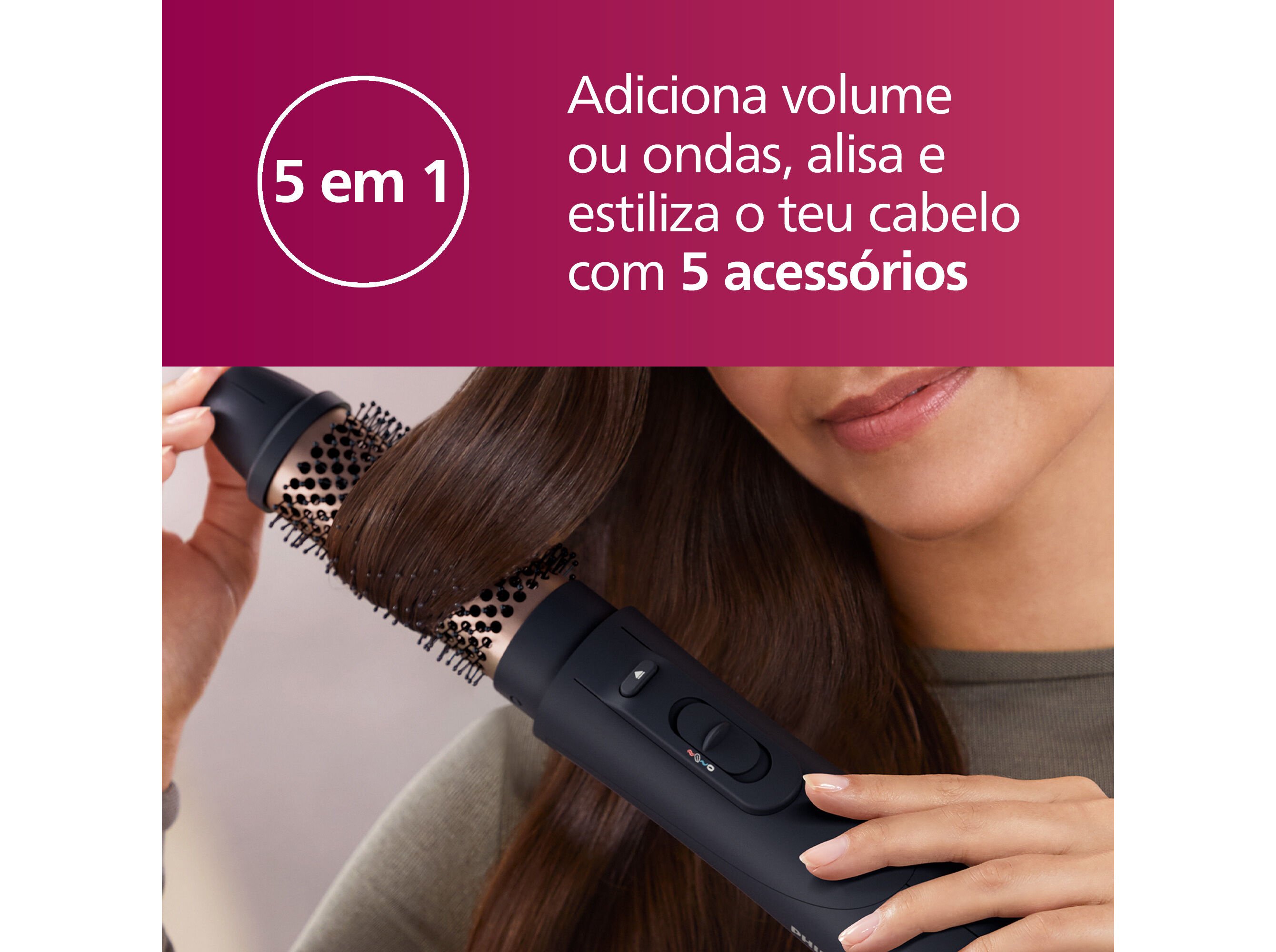 MODELADOR DE CABELO PHILIPS BHA530/00 MULTIFUN&Ccedil;&Otilde;ES 5 EM 1 image number 1