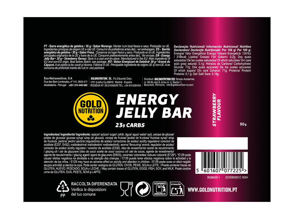 JELLY BAR GOLDNUTRITION MORANGO 30 G image number 1
