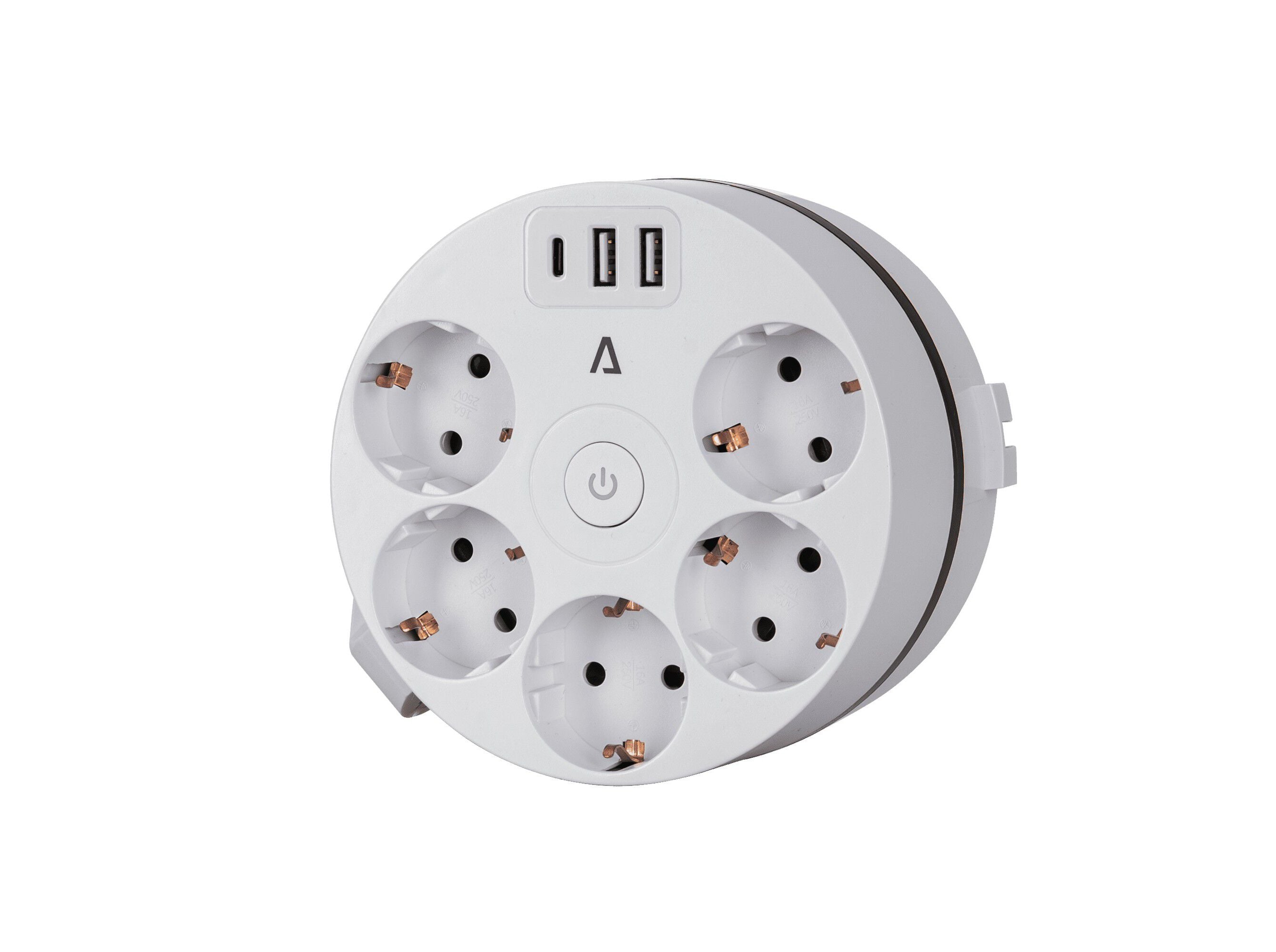 ENROLADOR 5X2 USB 1XU ASLO BRANCO 16A 250V 3500W image number 1