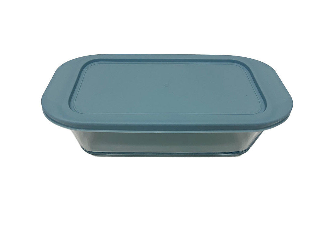 TABULEIRO FORNO VIDRO ACTUEL COM TAMPA AZUL 26.9X13X7.8CM image number 0
