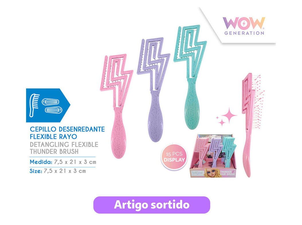 ESCOVA CABELO WOW CORES SORTIDAS image number 0