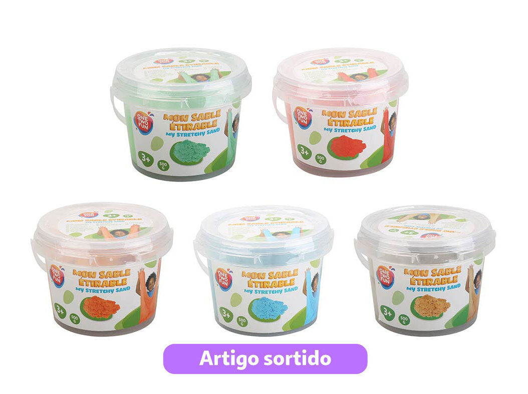 AREIA EL&Aacute;STICA ONE TWO FUN 500G CORES SORTIDAS image number 0
