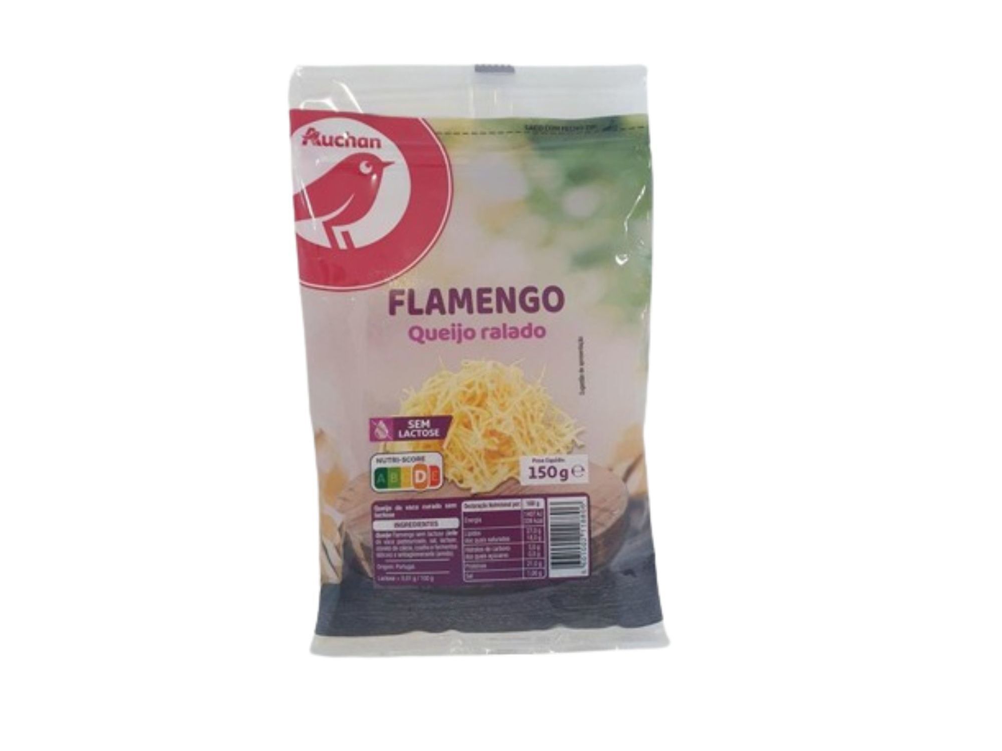QUEIJO FLAMENGO AUCHAN RALADO SEM LACTOSE 150