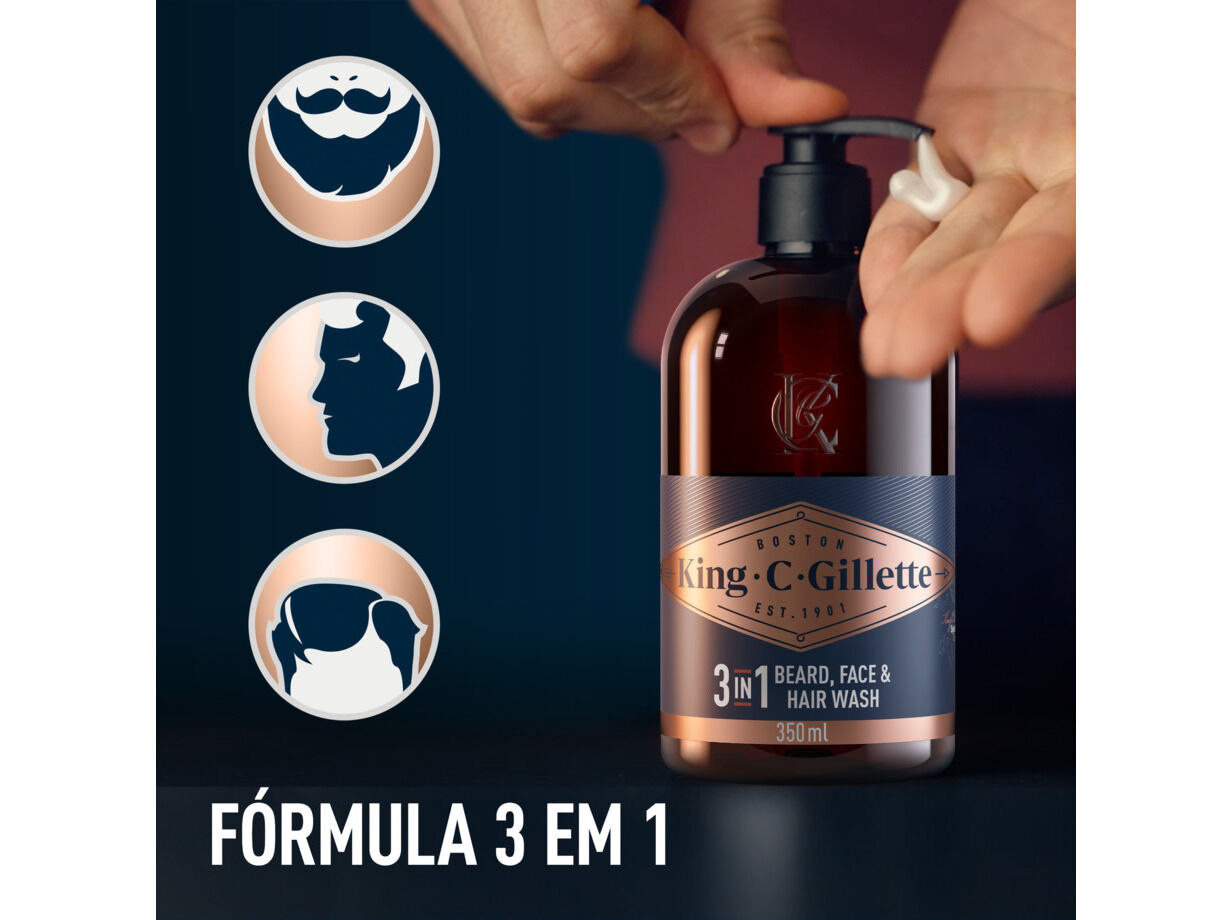 CONJUNT BARBEAR KING C GILLETTE GEL60ML+B&Aacute;LSAMO25ML+HIDR image number 2