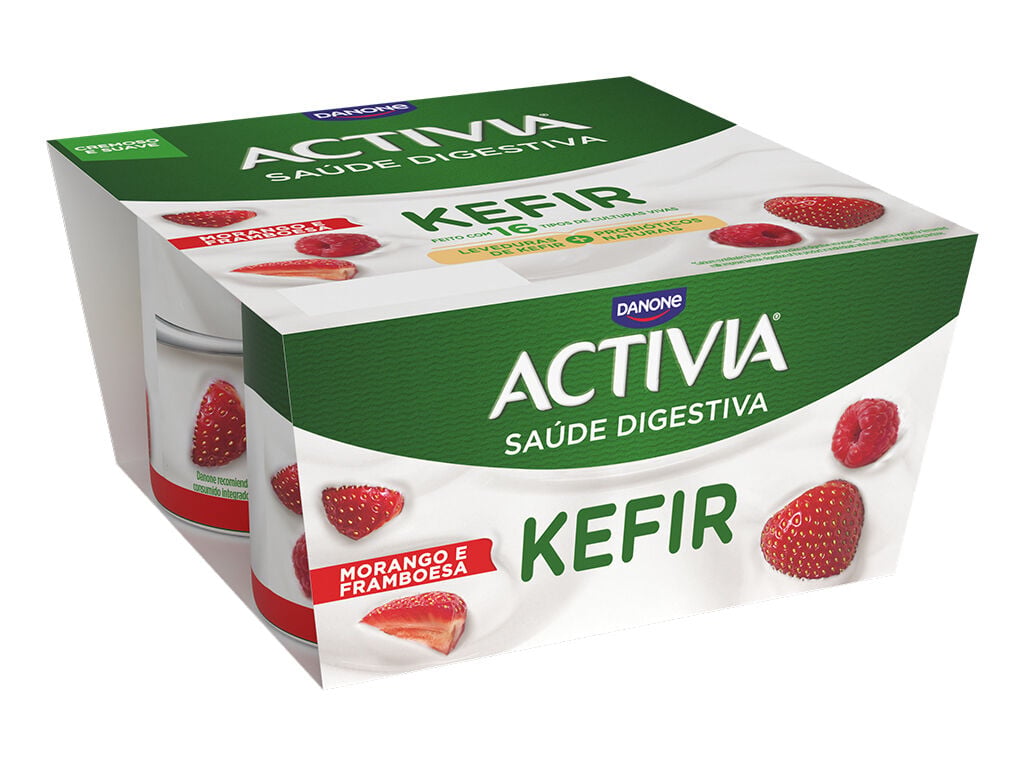 KEFIR ACTIVIA MORANGO FRAMBOESA 4X125G image number 0