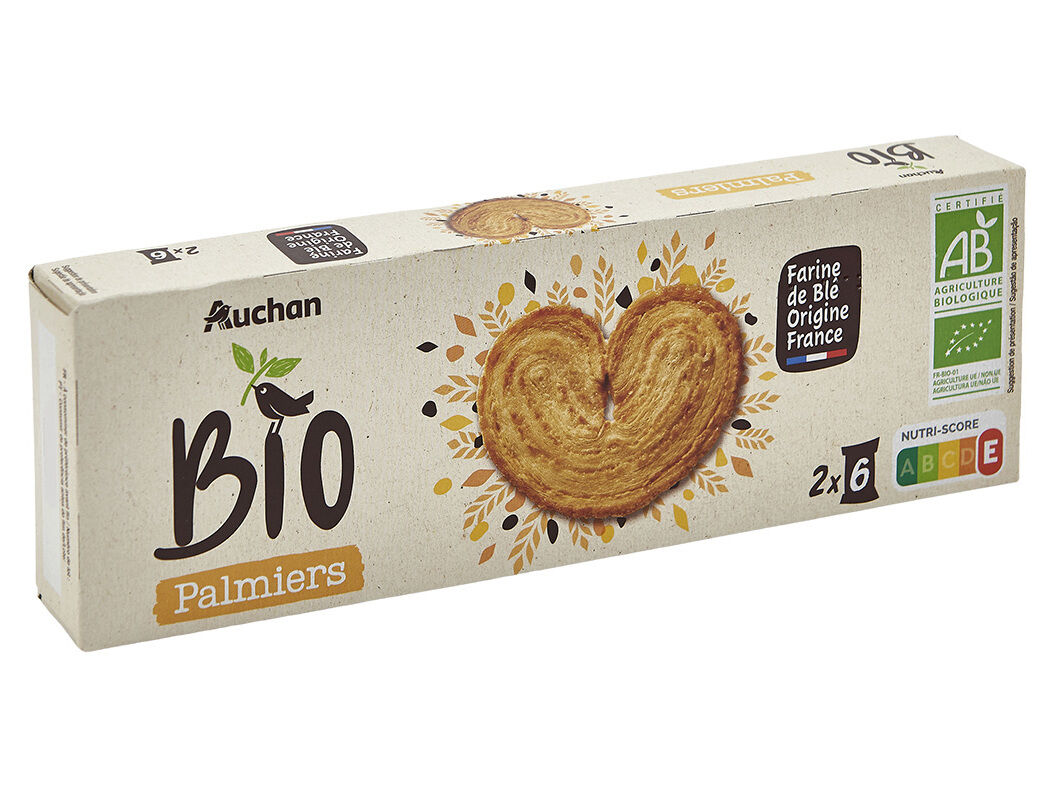 PALMIERS AUCHAN BIO 100G