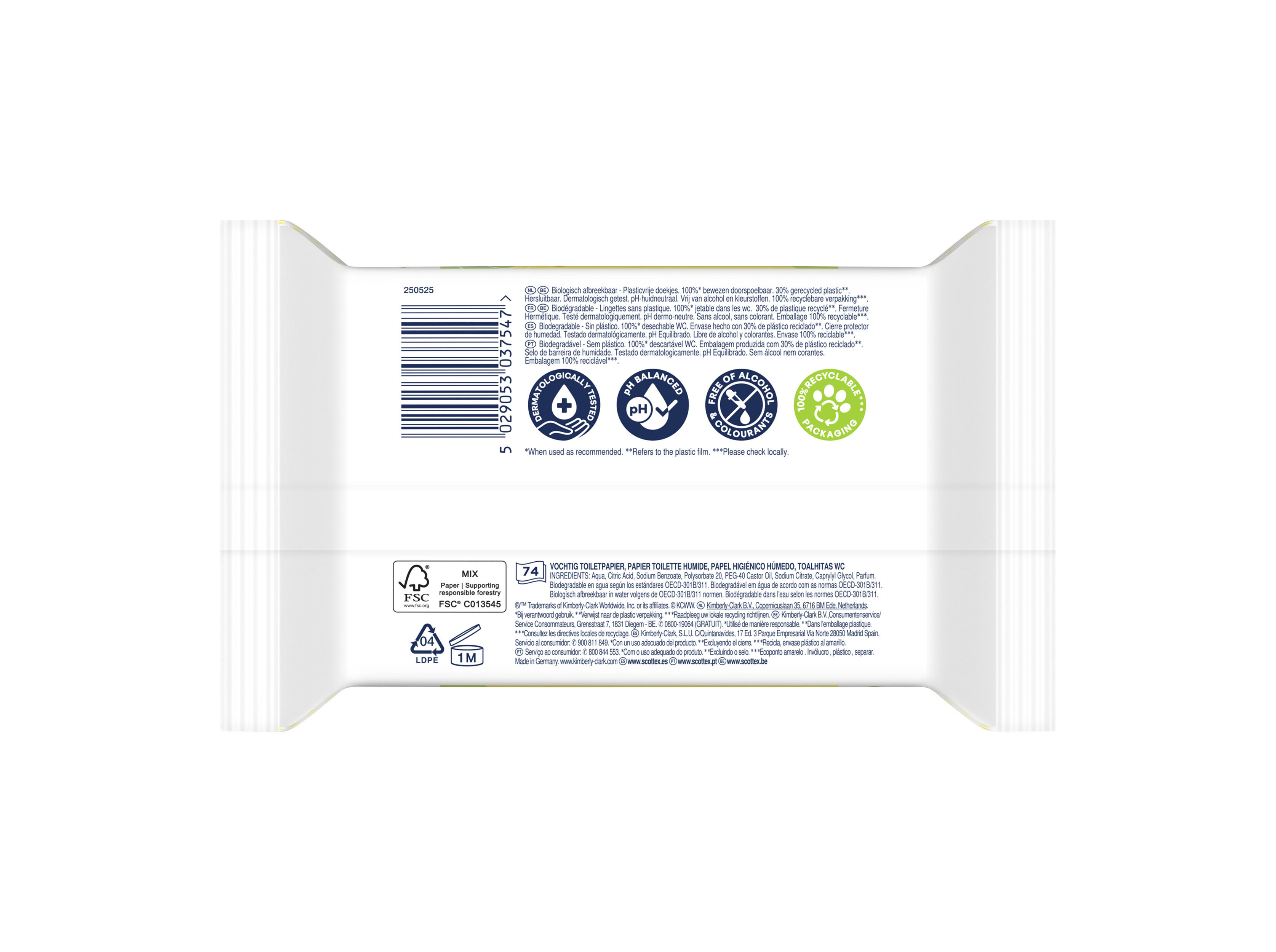 PAPEL HIGI&Eacute;NICO H&Uacute;MIDO SCOTTEX JUNIOR 74UN image number 1