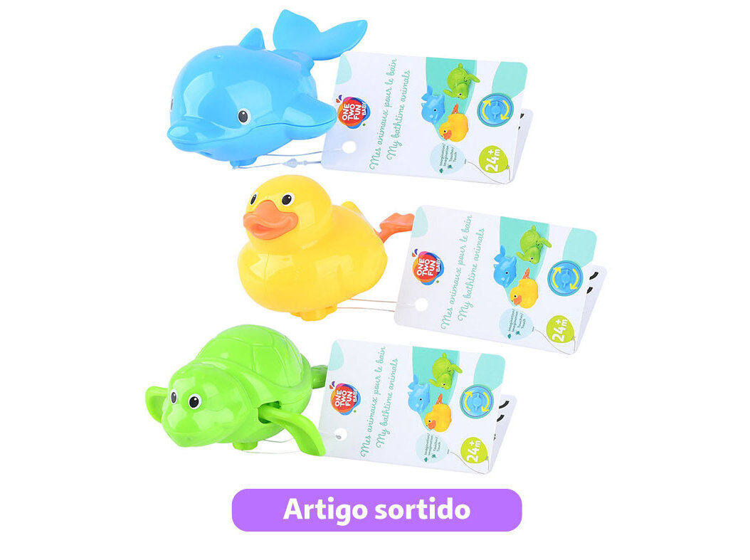 BRINQUEDO BANHO ONE TWO FUN ANIMAIS DE CORDA MODELOS SORTIDOS image number 0