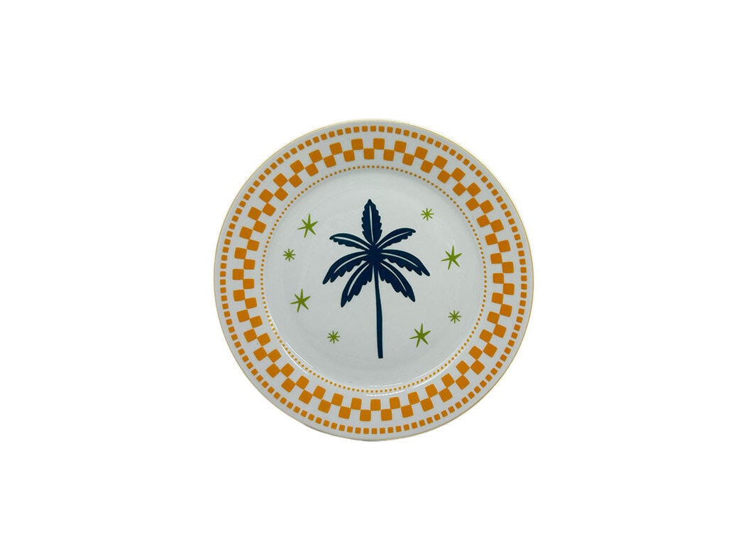PRATO SOBREMESA ACTUEL PORCELANA AMARELO 19CM