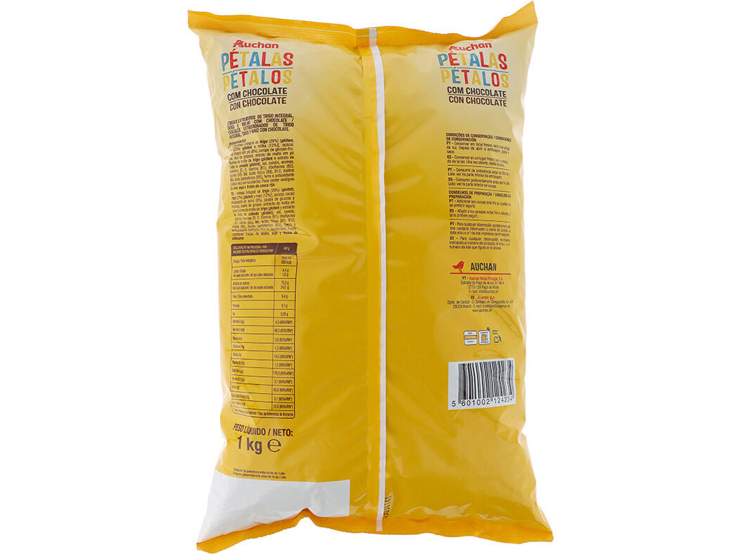 CEREAIS P&Eacute;TALAS AUCHAN COM CHOCOLATE 1KG image number 1