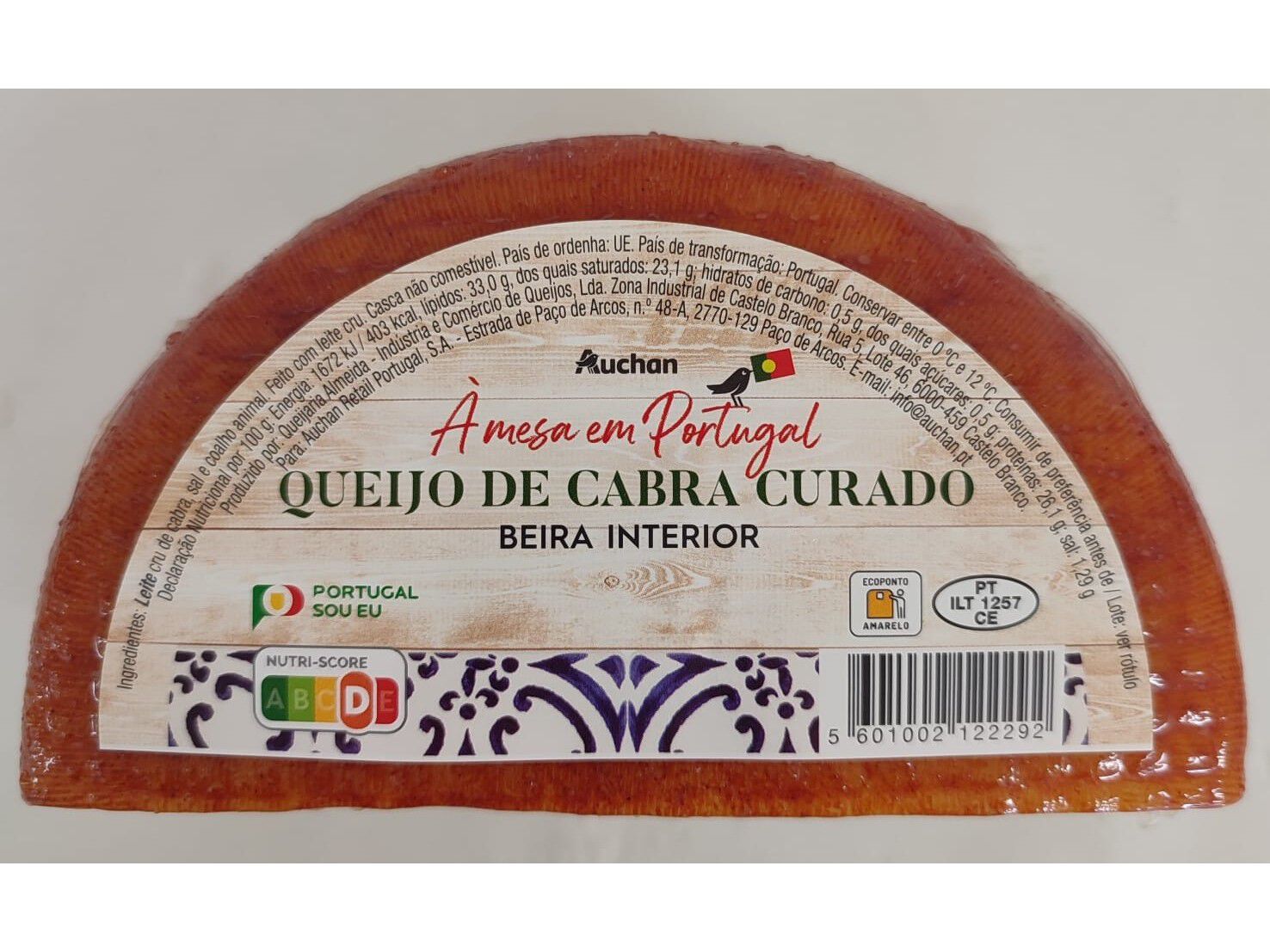 QUEIJO CABRA CURADO AUCHAN &Agrave; MESA EM PORTUGAL BEIRA INTERIOR METADES UN image number 0