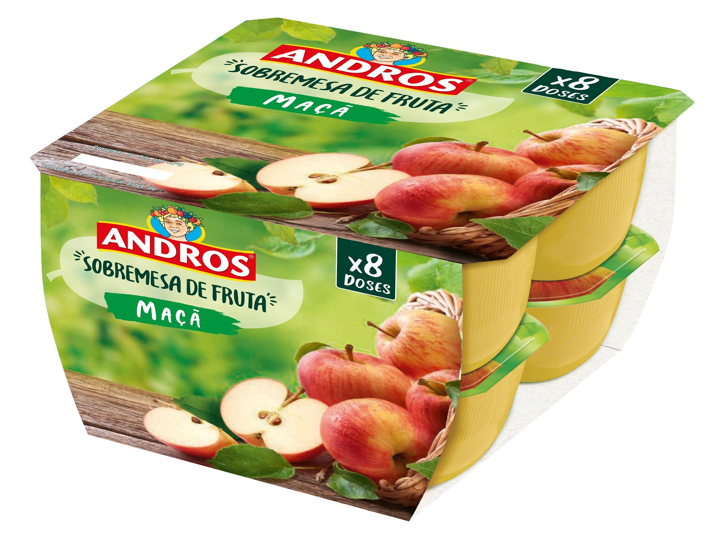 COMPOTA ANDROS FRESCA MA&Ccedil;&Atilde; NATURAL 8X100G image number 0