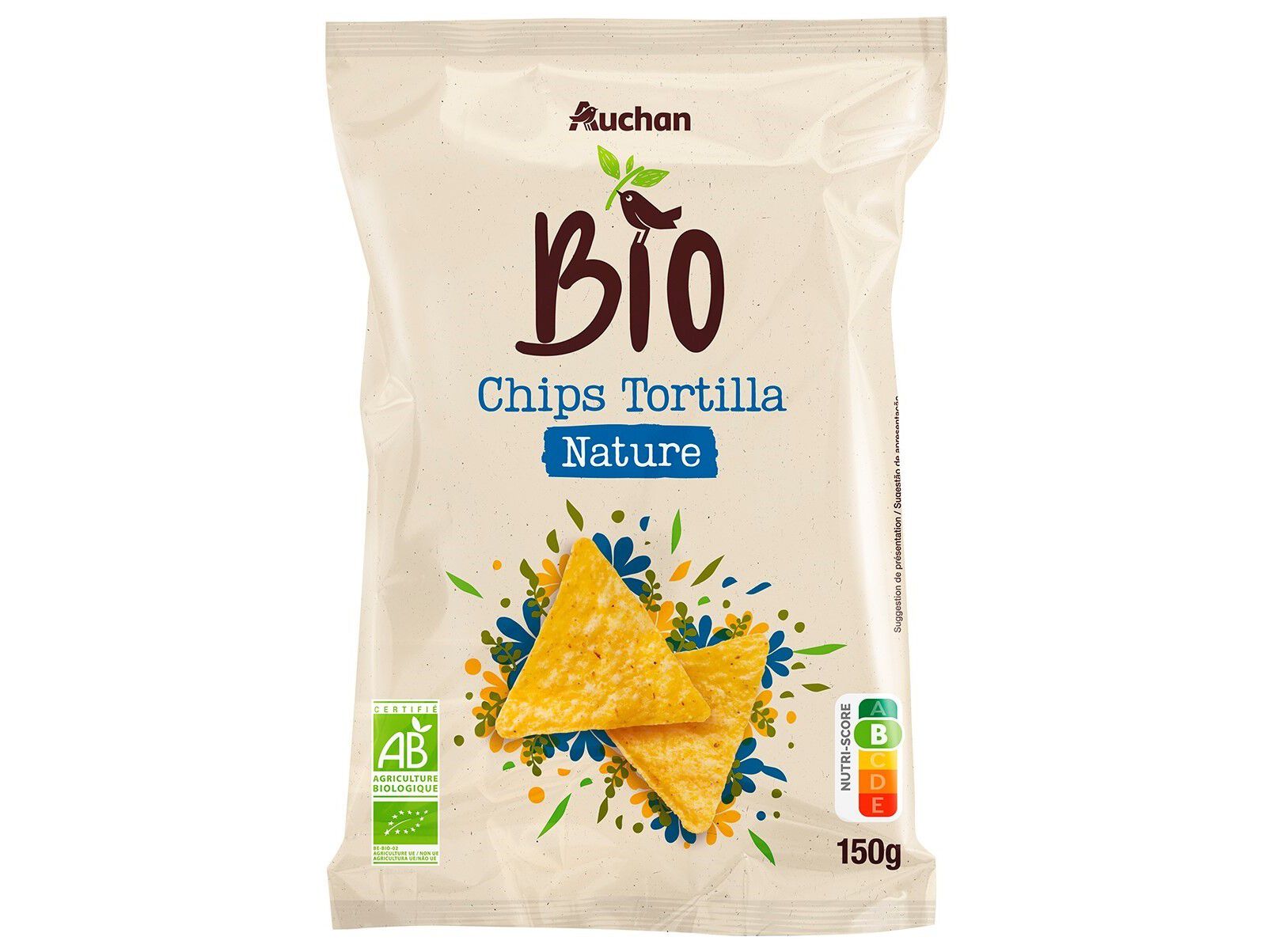 CHIPS TORTILLA AUCHAN BIO NATURE 150G