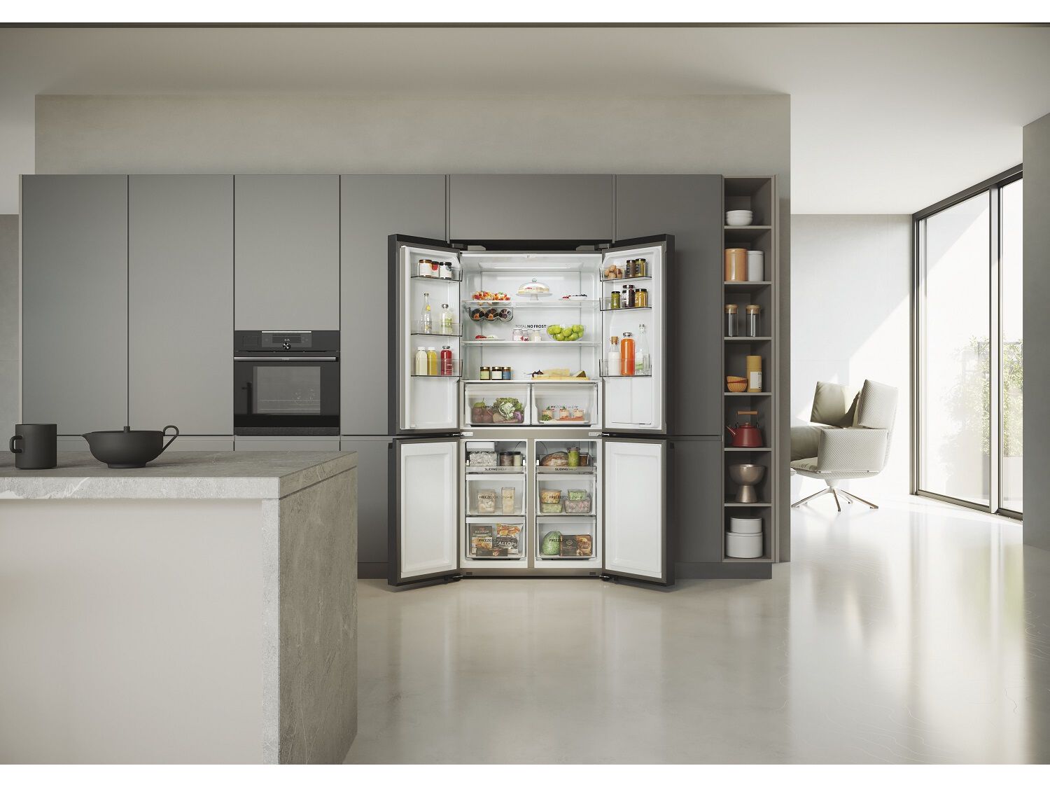 FRIGOR&Iacute;FICO AMERICANO HAIER HCR5919EHMB PRETO ESCOVADO E 525L NO FROST image number 13