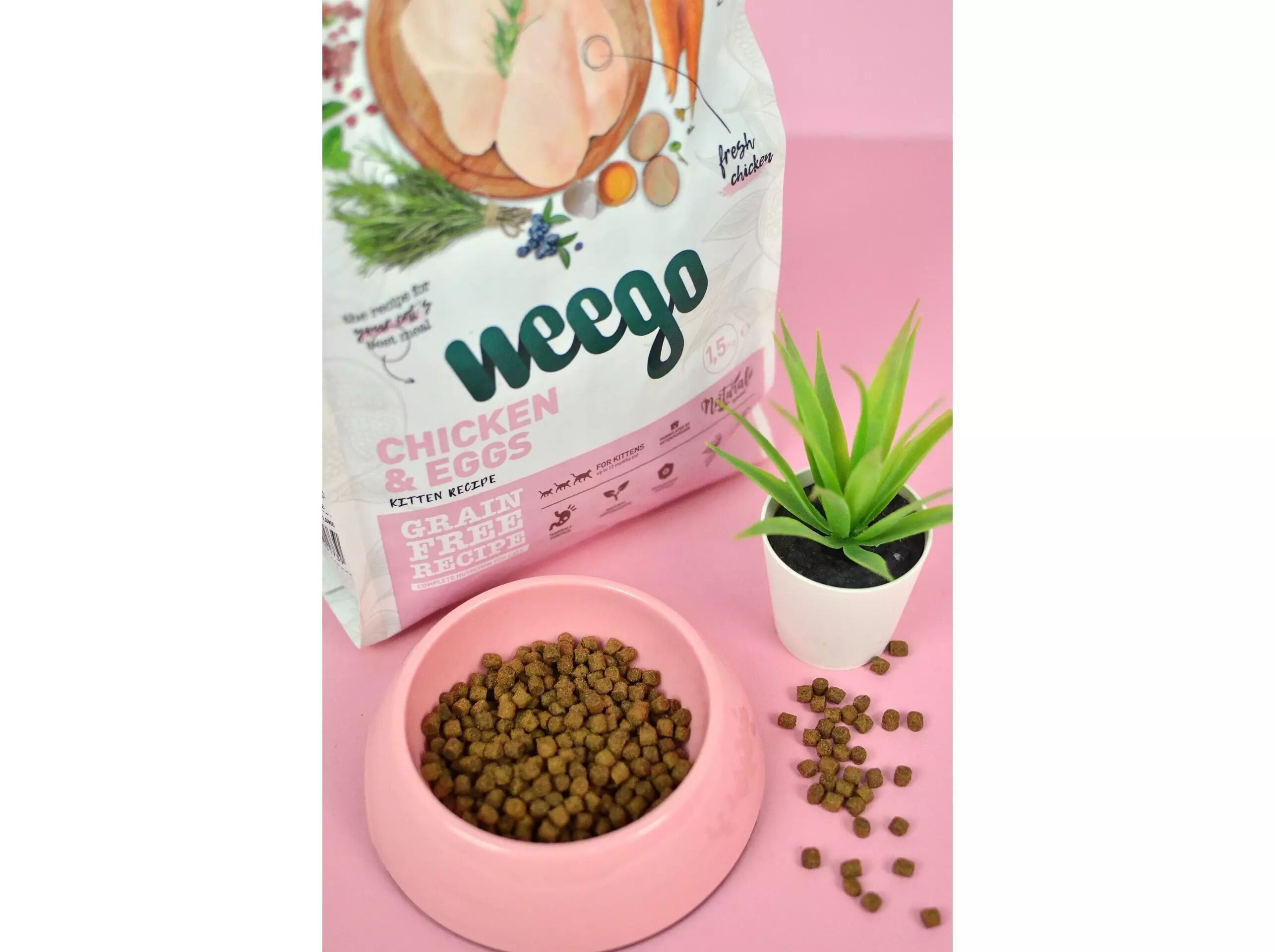 RA&Ccedil;&Atilde;O PARA GATO J&Uacute;NIOR WEEGO FRANGO 1.5KG image number 1