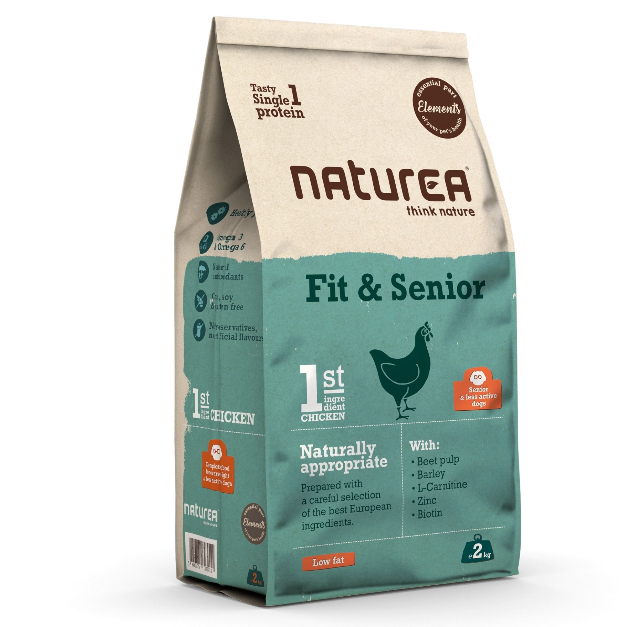 RA&Ccedil;&Atilde;O C&Atilde;O NATUREA ELEMENTS FIT & SENIOR 2KG image number 0